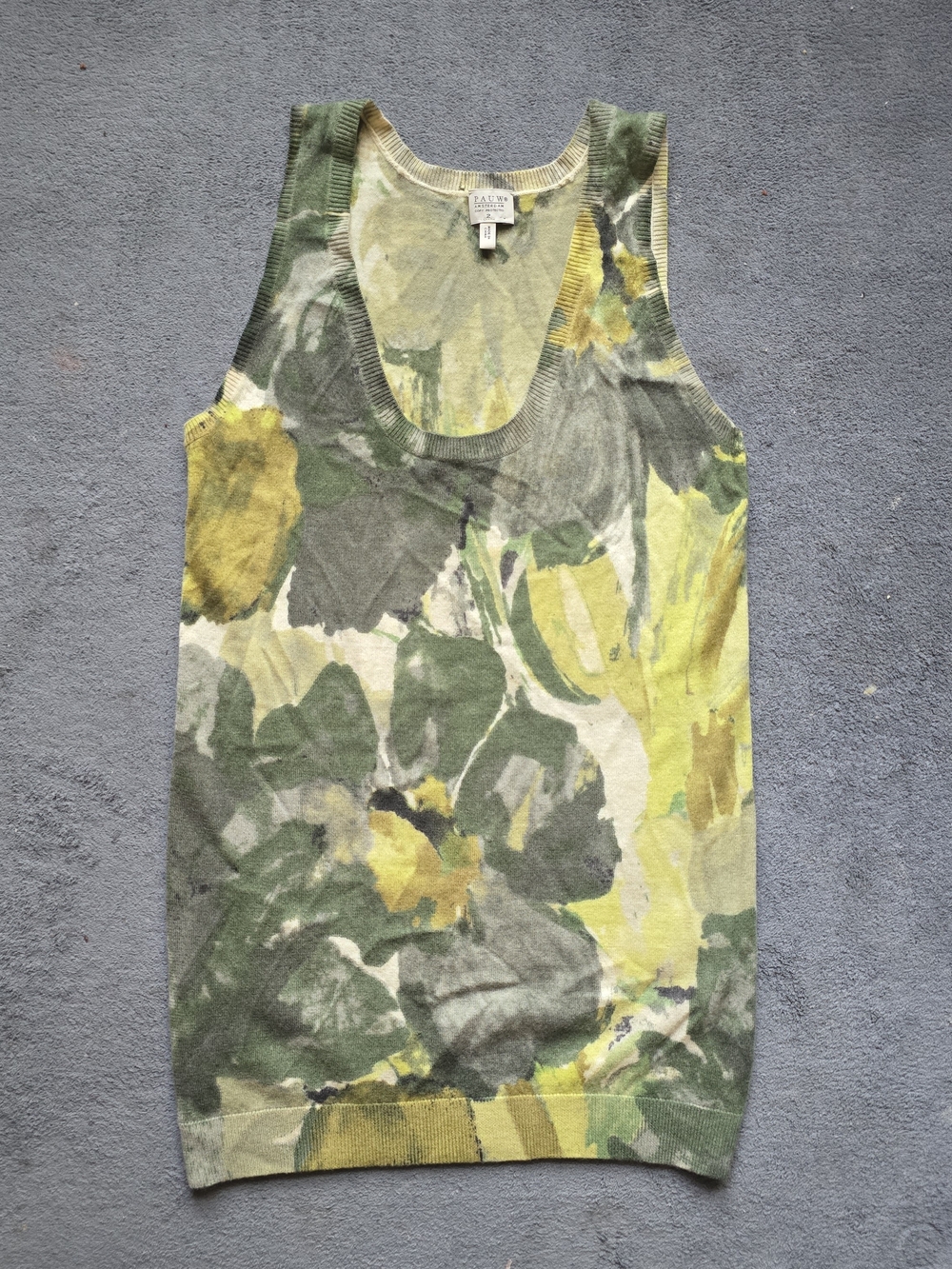 Pauw Amsterdam Floral Tank in Green and Yellow
